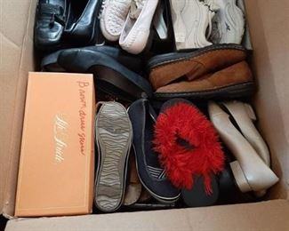 Large Box of shoes-approximately 60 pair