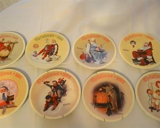 Norman Rockwell Christmas Plate Series includes:  1995 Filling the Stockings, 1996 And To All A Good Night, 1998 Santa’s Helpers, 2000 The Day After Christmas, 2001 Bookkeeper Santa, 2002 The Christmas Sled, 2003 Waiting for Santa, 2004 Tired of Waiting. The plates will be available but not on display at the sale.
