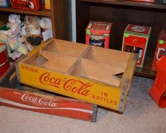 Vintage Coca Cola wood delivery crates.