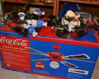 Coca Cola ceiling fan with light - works and is in perfect condition.
