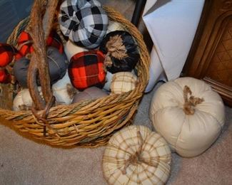 Hand crafted fabric pumpkins perfect for your Thanksgiving decor.