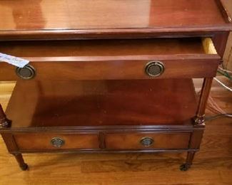Pair of mahogany side tables with drawers