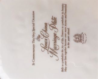 Lenox China Marriage plate