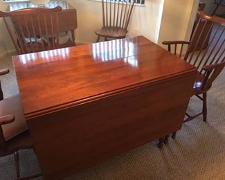 Stickley Cherry Drop Leaf Dining Set w two arm chairs and four side chairs - Like new!!