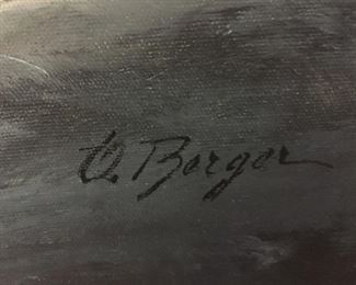 Artist signature on landscape painting