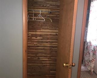 Cedar lining, many interior doors