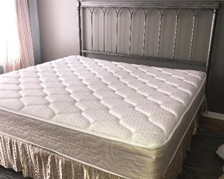 King mattress set, metal headboard/frame