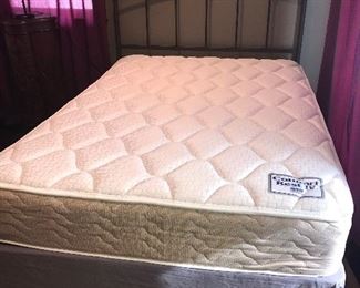 Full size mattress, metal headboard and frame