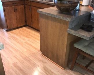Flooring, kitchen cabinets