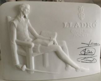 Vintage Retired LLADRO Matte Plaque. 1985 Porcelain Collectors Society Don Quixote Signed Plaque.