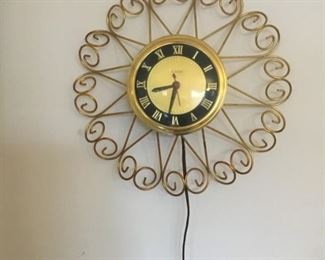 Small Vintage Sunburst Wall Clock