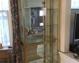 Brass Lighted Display Case.