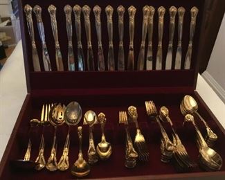 Godinger Goldplated Flatware Service for 12.