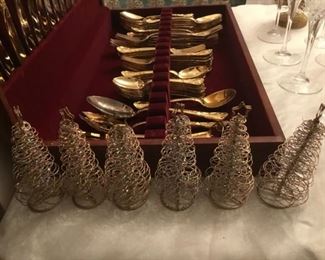 Gold Christmas Tree Card Place Holders.