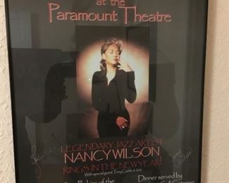 Signed Nancy Wilson Poster - New Years Eve at the Paramount Theatre Seattle