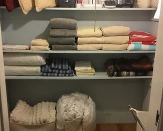 Pillows, Toiletries, Towels, Bedding, Blankets, Comforters.