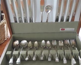 Silver plate formal silverware.