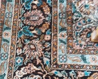 Silk area rug, India.
