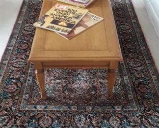 Hand Knotted, Silk Rug, India. "blue".