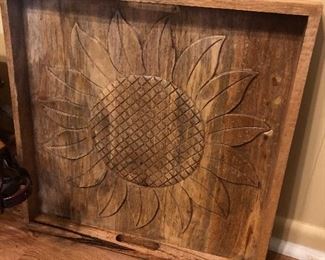 Hand carved wooden wall art