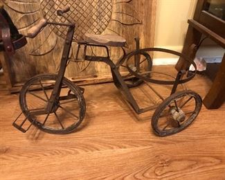 Metal bicycle style planter