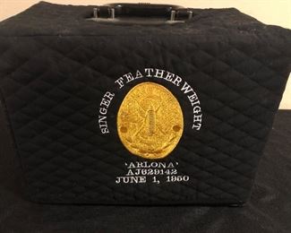 Custom embroidered case for featherweight sewing machine