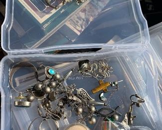 Sterling silver jewelry - Some sterling bracelets and rings are hallmaruwith Southwest Santa Fe makers