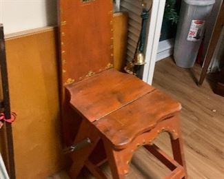 Folding wooden stool