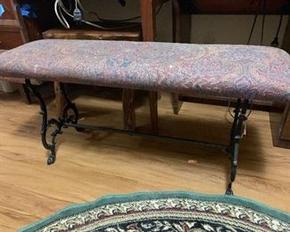 Upholstered metal bench