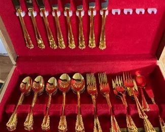 Gold plated flatware set