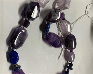 Barse sterling, amethyst, and lapis lazuli necklace