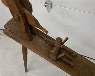 Antique 1800s large “walking” spinning wheel