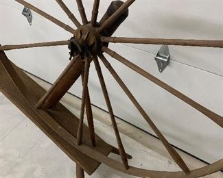 Antique 1800s large “walking” spinning wheel