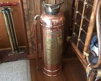 Vintage Copper Fire Extinguisher 