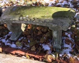 Small Concrete Garden Bench 
