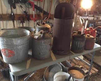 A few leftover Galvanized Cans