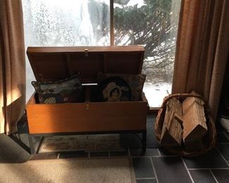 Solid Wood Chest with Cast Iron Legs