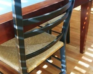 8 Stunning  ladder back rush seat chairs, sold separately round dining table or rectangle kitchen table with extension