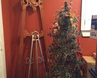 Easels and Christmas trees