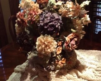 Bouquet in Swan Planter