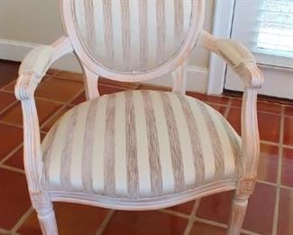 $150 each. White washed hardwood chairs
Set of 4 with Marge Carson fabric