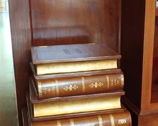 Maitland Smith Stacked leather book side table