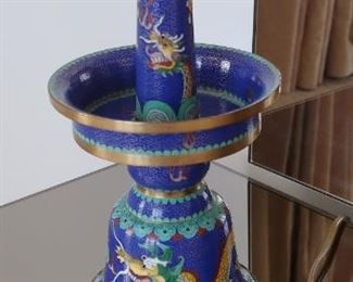 PAIR of Cloisonne lamps