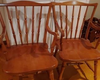 2 MATCHING MAPLE ARM CHAIRS