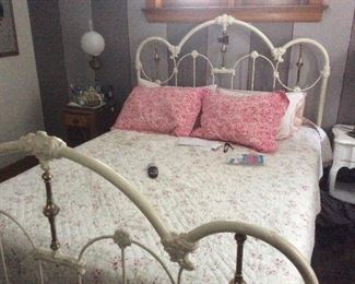 Antique wrought iron full bed