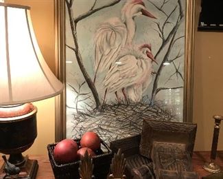 Large Great Heron watercolor!