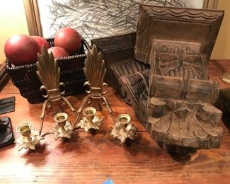 Decorative wood sconces