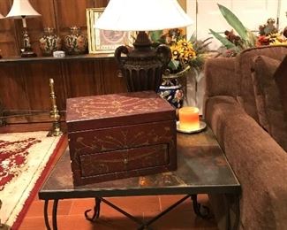 Tile top table, 1 of 3 matching pieces!