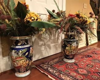 Gorgeous pair of large decorative urns!