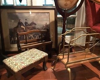 Magazine racks, heated foot stool